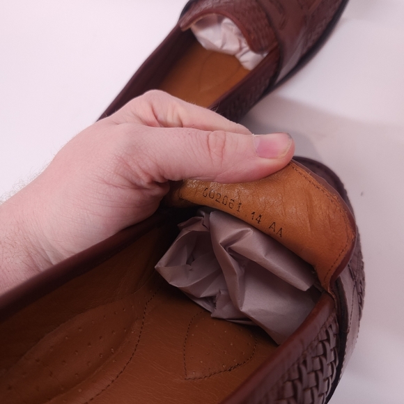 Wright  woven Italian leather loafers Made in Italy Sz. 14 - Picture 8 of 10